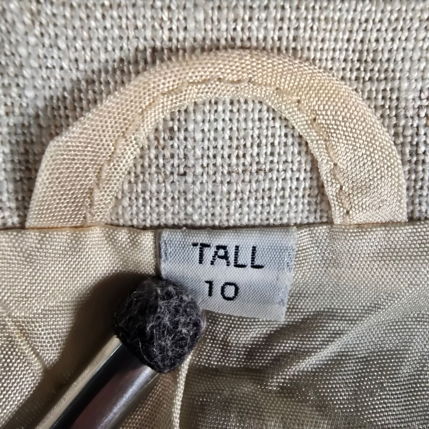 Vintage 1990s Harrington Square Flax-Blend Two Button Blazer Jacket (6 Tall)