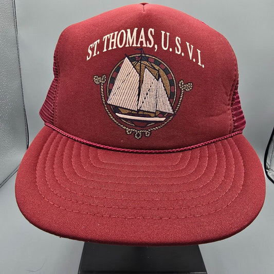 Vintage 80s/90s St. Thomas U.S Virgin Islands Sailboat Logo Snapback Trucker Hat