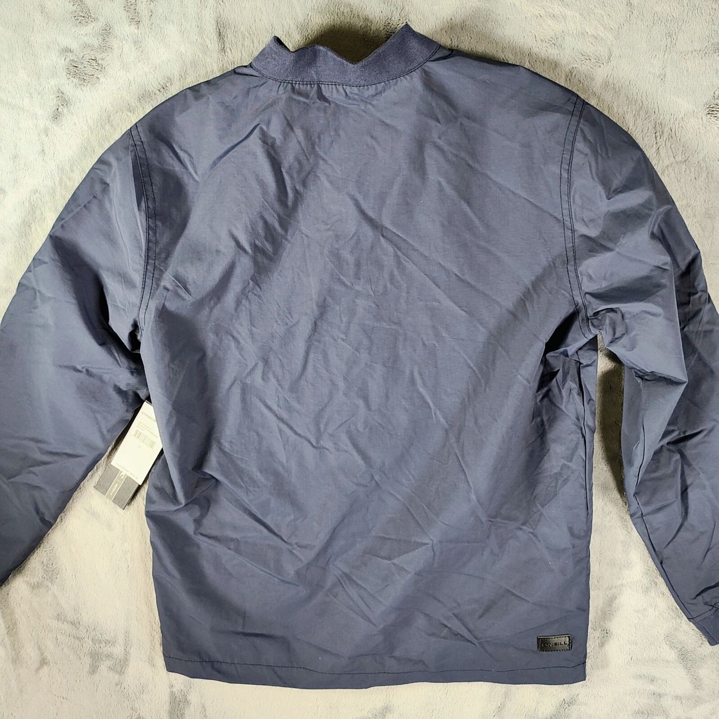 NWT O'Neill Boy's Navy Blue Roster Franchise Nylon Snap Front Jacket (Large)