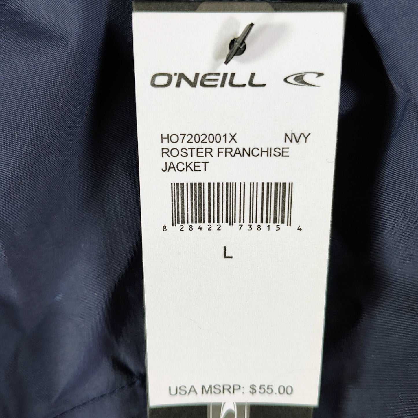 NWT O'Neill Boy's Navy Blue Roster Franchise Nylon Snap Front Jacket (Large)