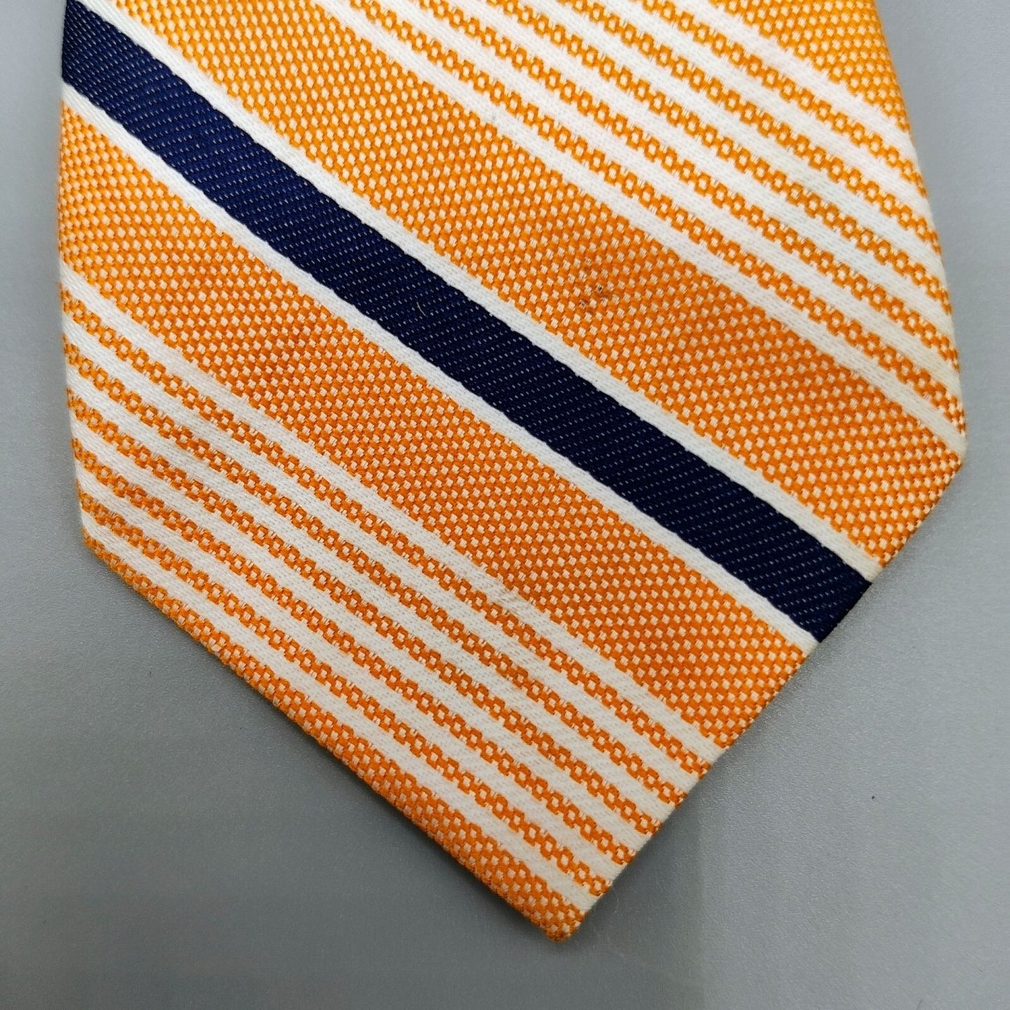 Unbranded Boys Orange, White, and Blue Striped Regimental Clip-on Tie (Ages 2-5)