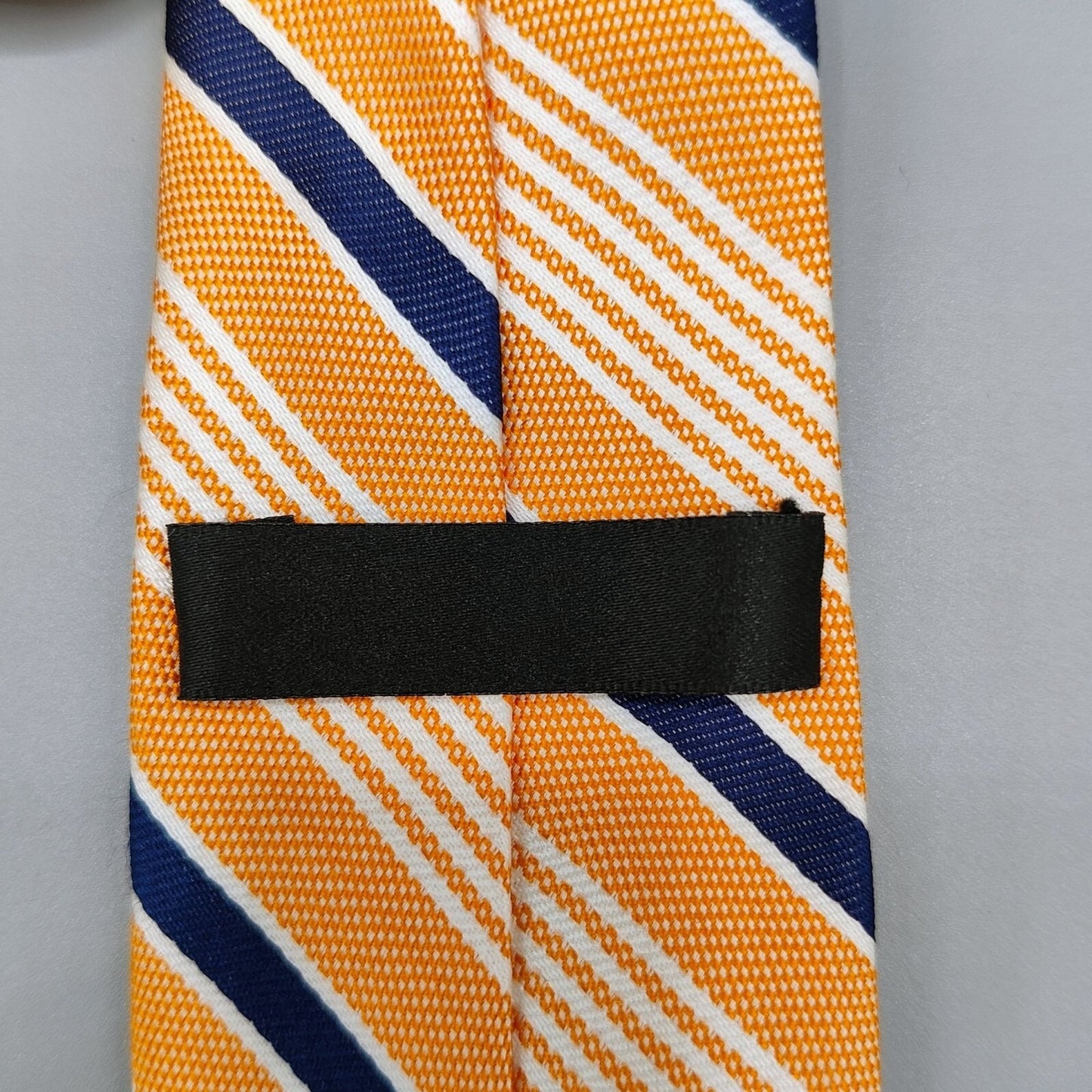 Unbranded Boys Orange, White, and Blue Striped Regimental Clip-on Tie (Ages 2-5)
