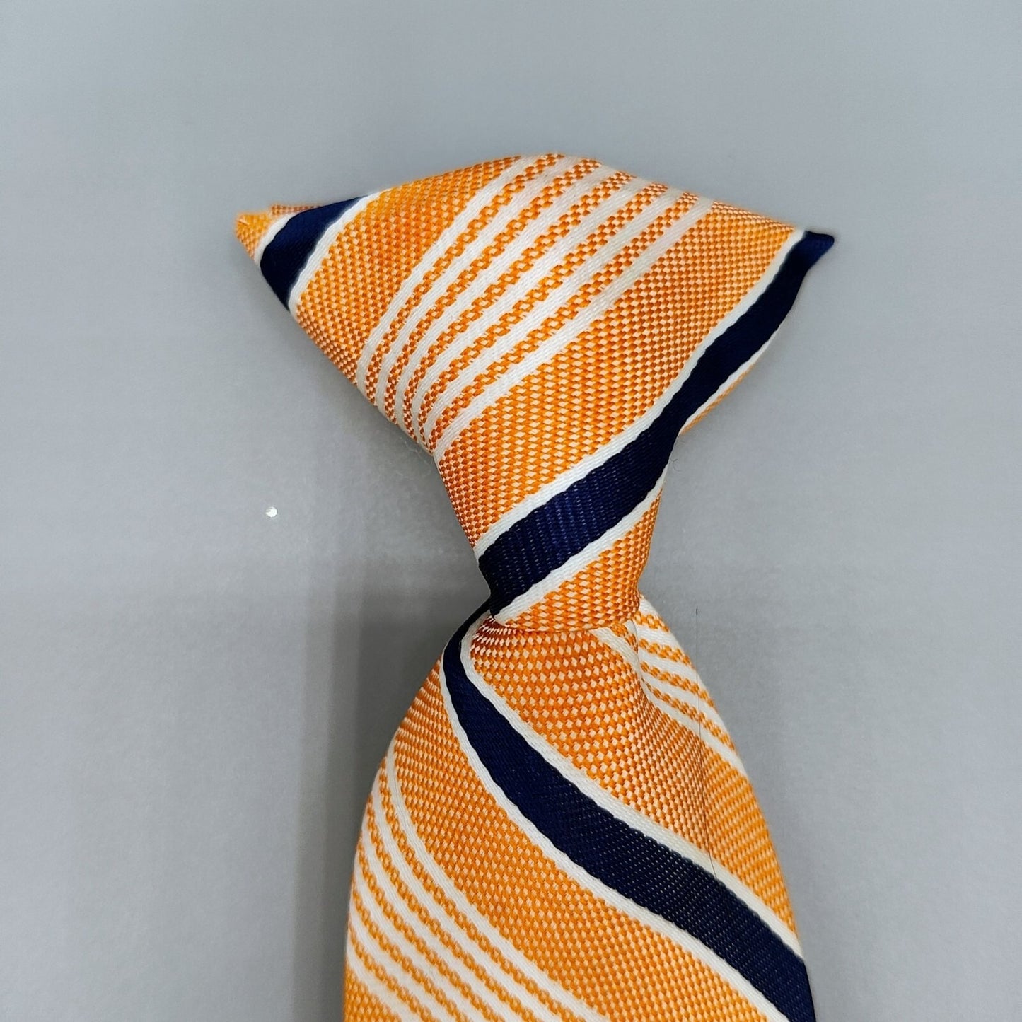 Unbranded Boys Orange, White, and Blue Striped Regimental Clip-on Tie (Ages 2-5)