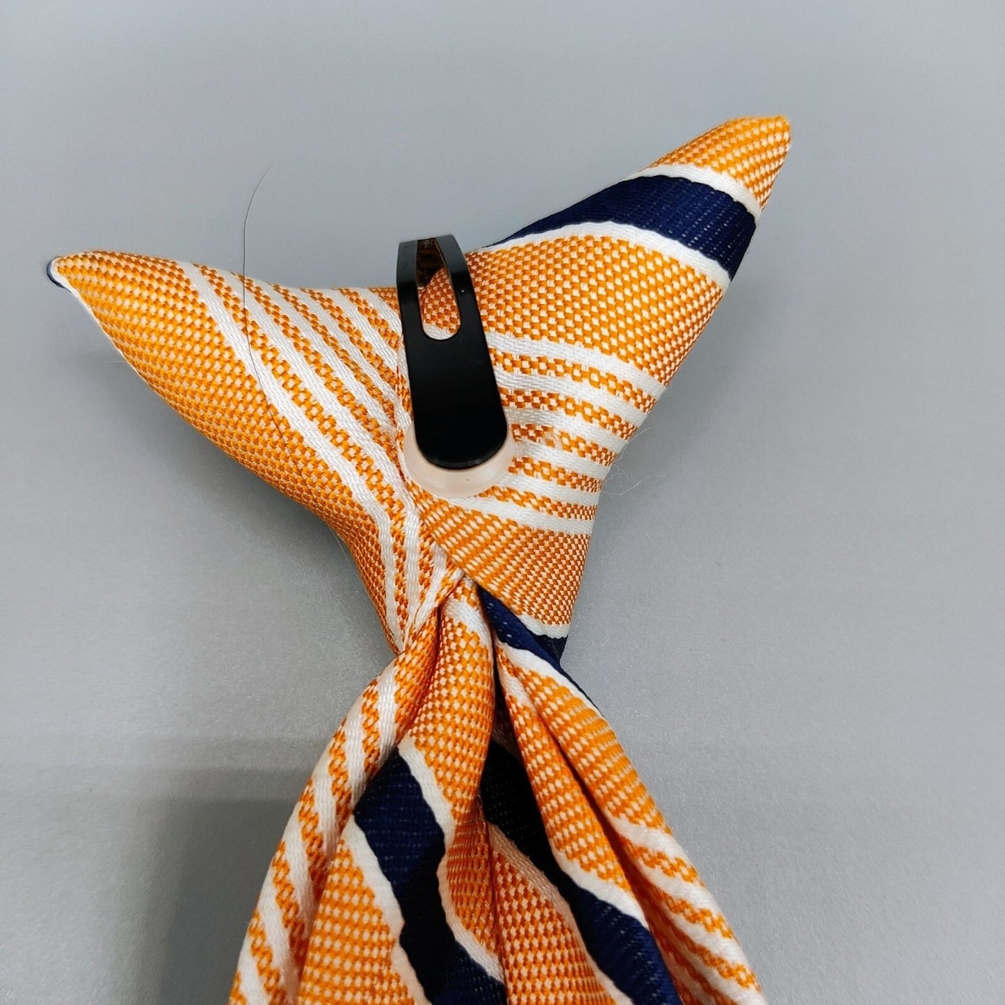 Unbranded Boys Orange, White, and Blue Striped Regimental Clip-on Tie (Ages 2-5)