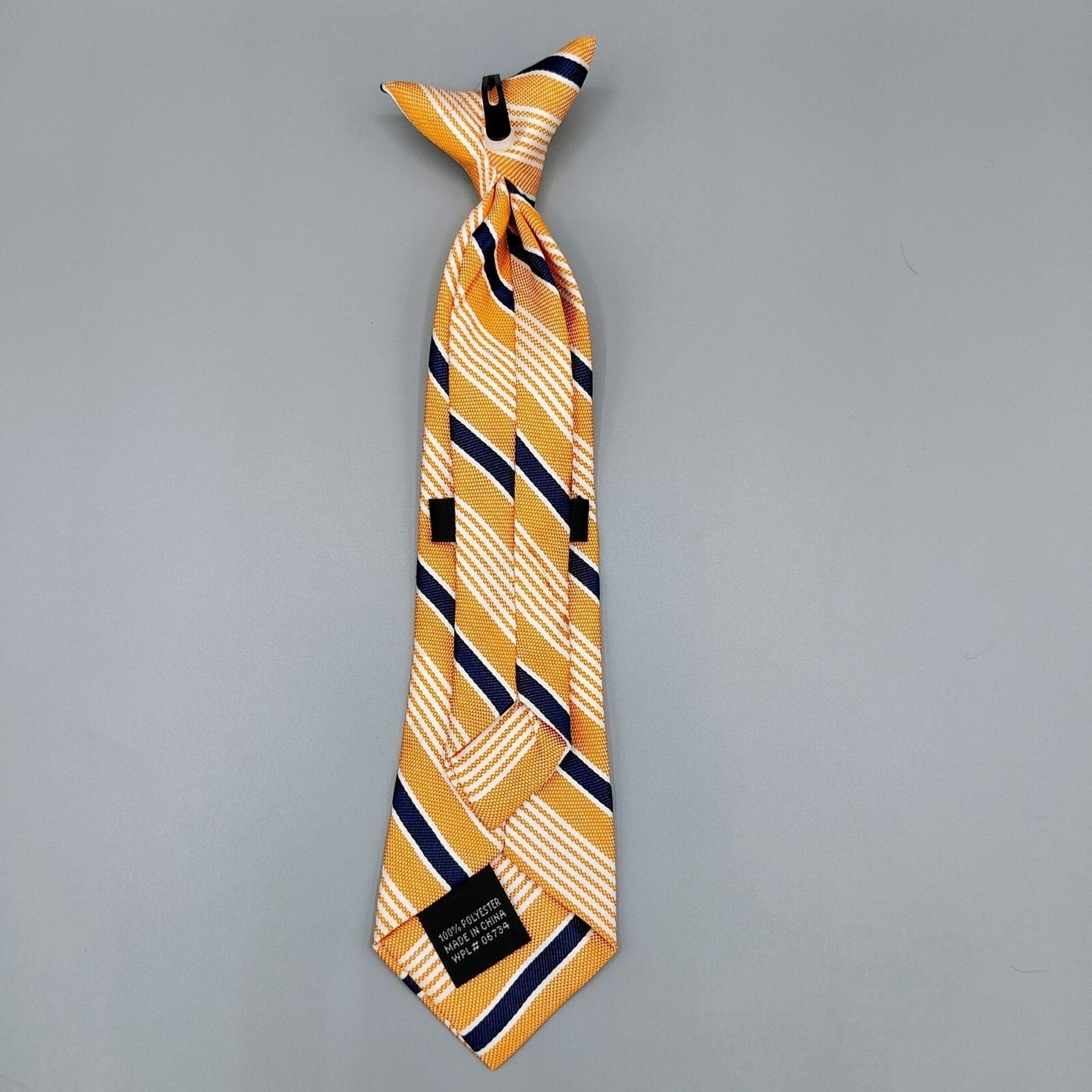 Unbranded Boys Orange, White, and Blue Striped Regimental Clip-on Tie (Ages 2-5)