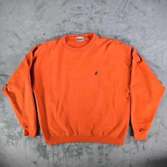 Vintage Y2K Walt Disney World Orange Mickey Mouse Embroidered Sweatshirt (L)