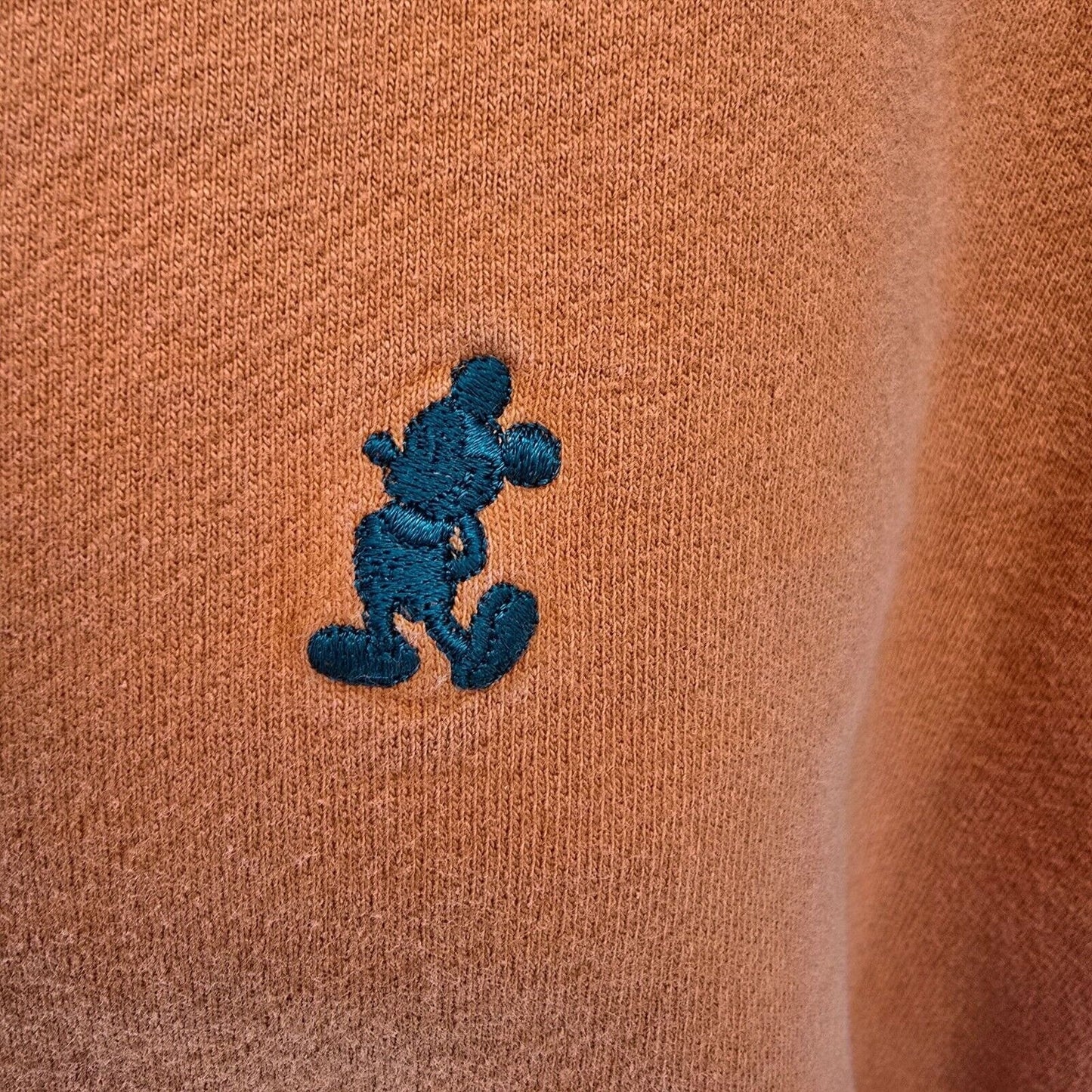 Vintage Y2K Walt Disney World Orange Mickey Mouse Embroidered Sweatshirt (L)