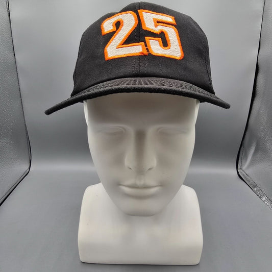 Vintage 1990s NASCAR Ken Schrader #25 Black/Orange/Silver Snapback Hat (OS)