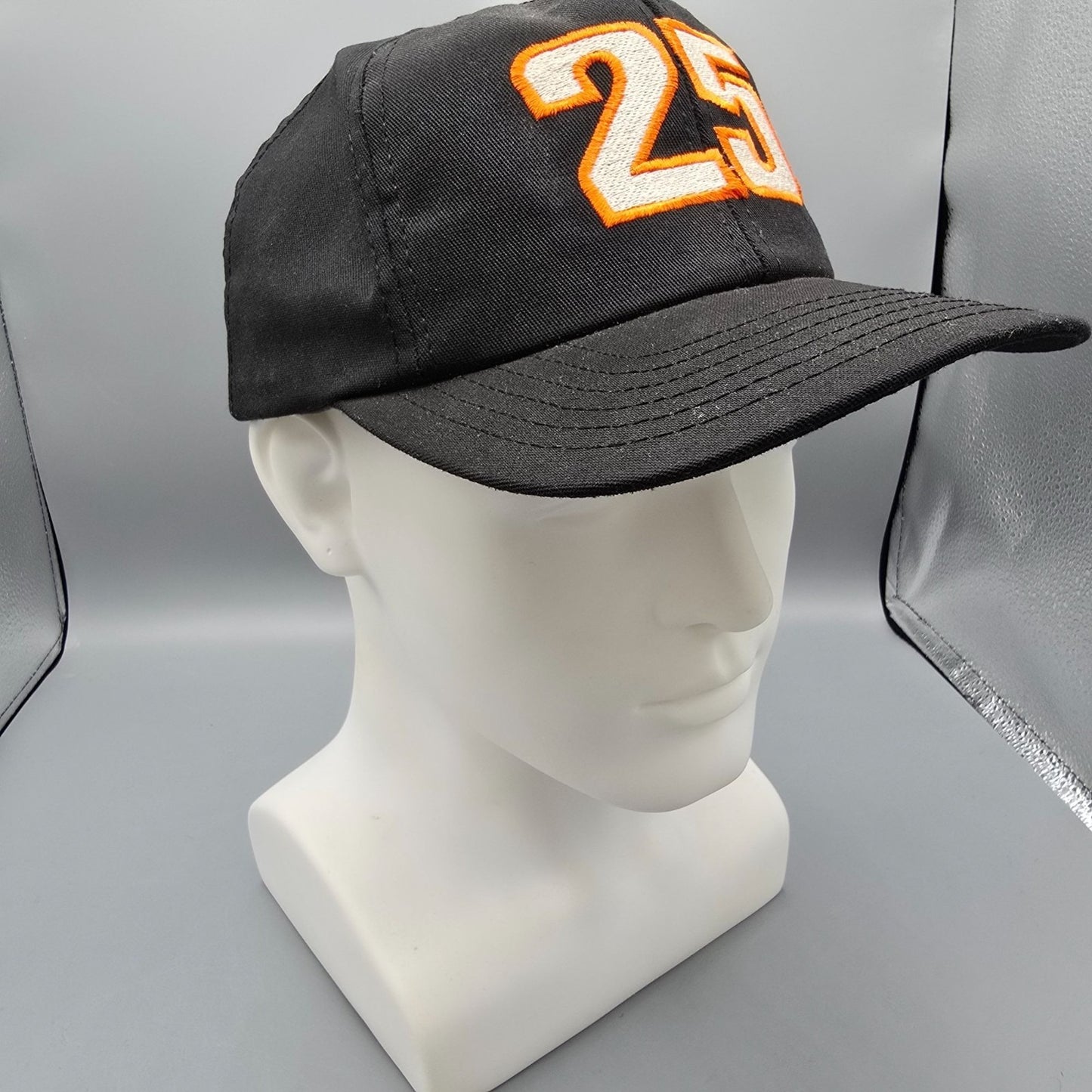 Vintage 1990s NASCAR Ken Schrader #25 Black/Orange/Silver Snapback Hat (OS)