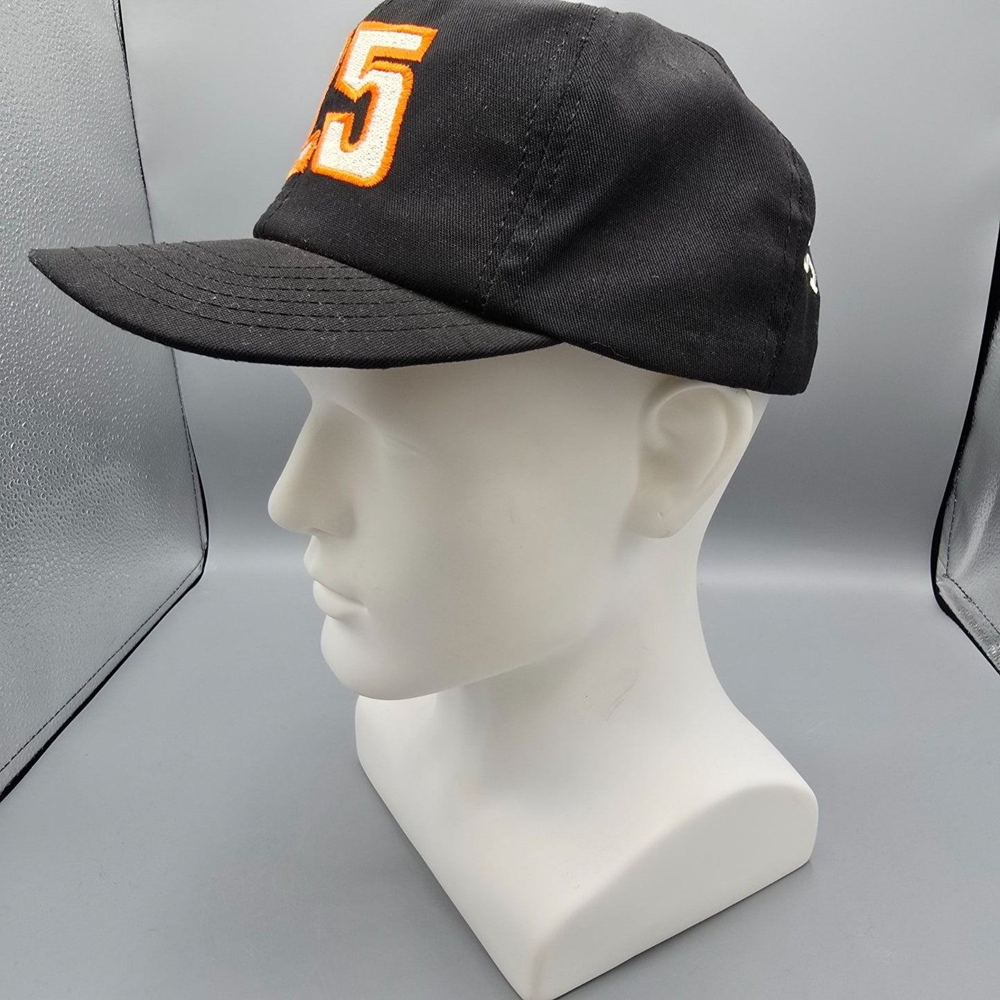 Vintage 1990s NASCAR Ken Schrader #25 Black/Orange/Silver Snapback Hat (OS)