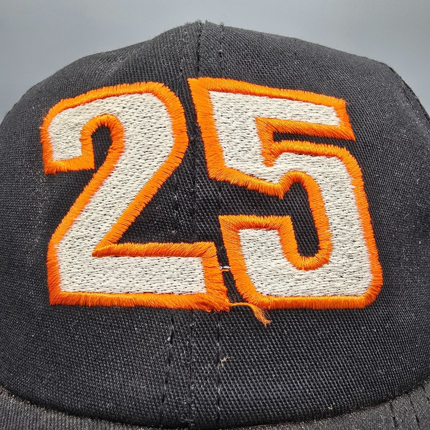 Vintage 1990s NASCAR Ken Schrader #25 Black/Orange/Silver Snapback Hat (OS)