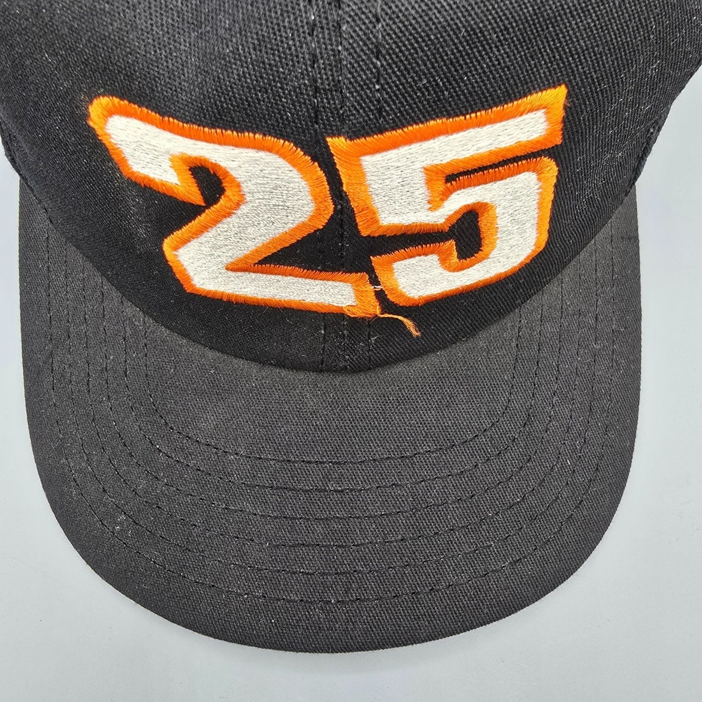 Vintage 1990s NASCAR Ken Schrader #25 Black/Orange/Silver Snapback Hat (OS)
