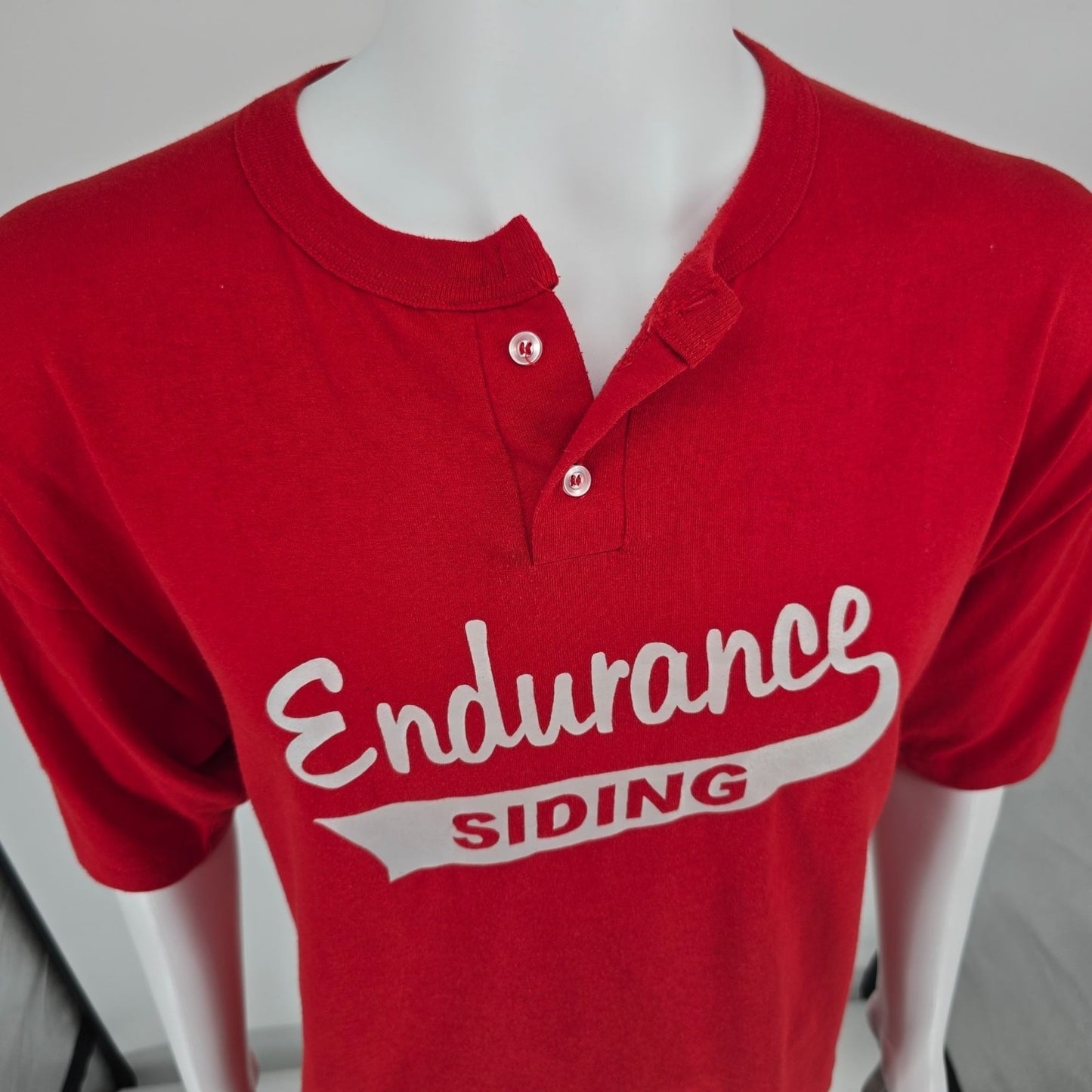 Vintage 1990s Paramount Sportswear "Endurance Siding" Henley T-Shirt (XXL)