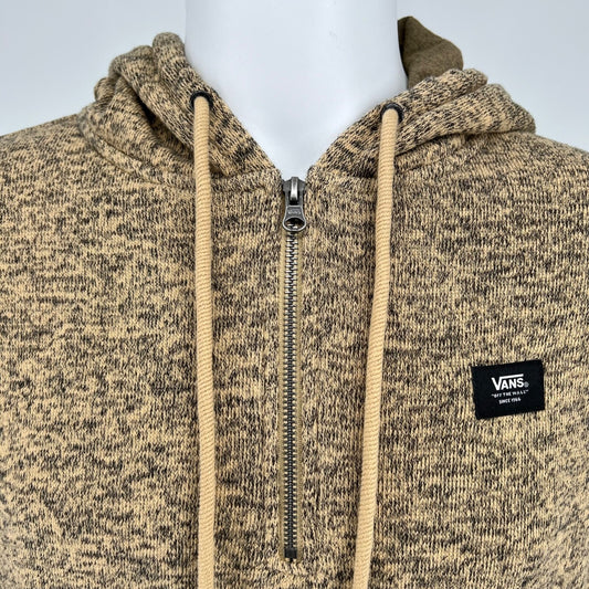 VANS Men's Flurry Half Zip Taupe Pullover Hoodie Fleece Sweater (Medium)