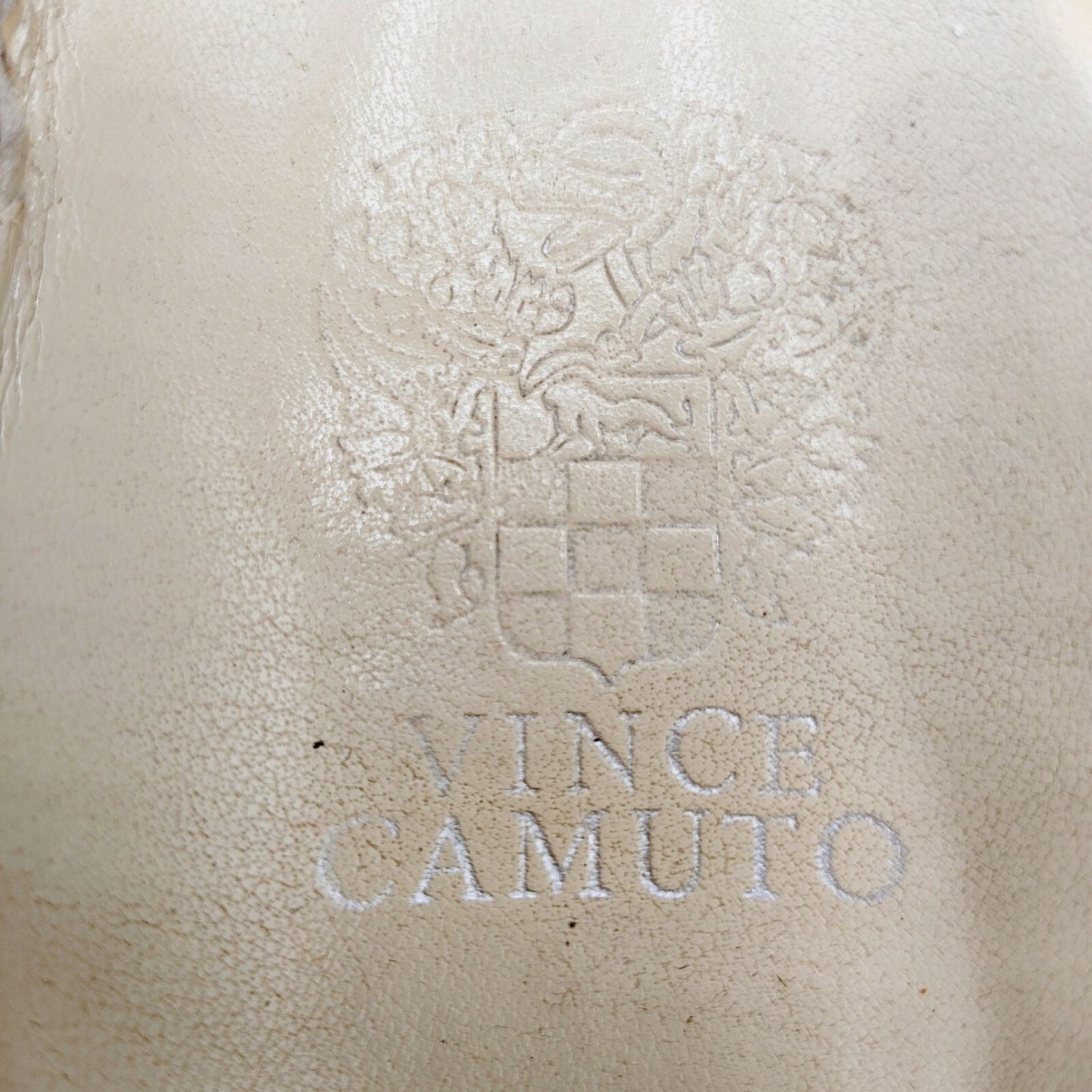 Vince Camuto Women's Kortlen Cream/Off-White Leather Studded Slides (Size 6.5)
