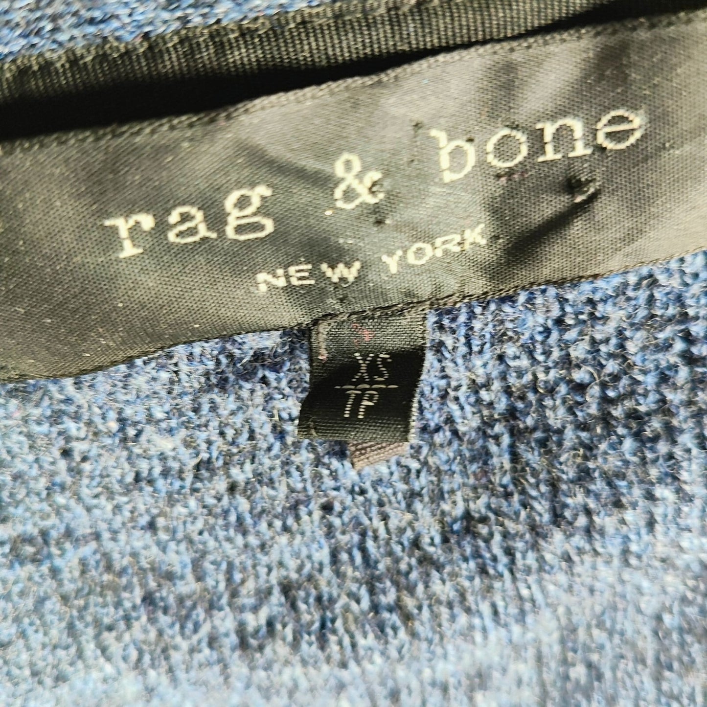 Rag & Bone Blue 100% Merino Wool Long Sleeve Henley Pullover Sweater XS