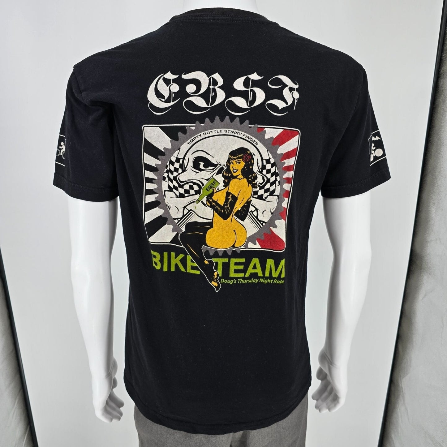 Next Level Apparel Empty Bottle Stinky Finger Bike Team EBSF T-Shirt Black (M)