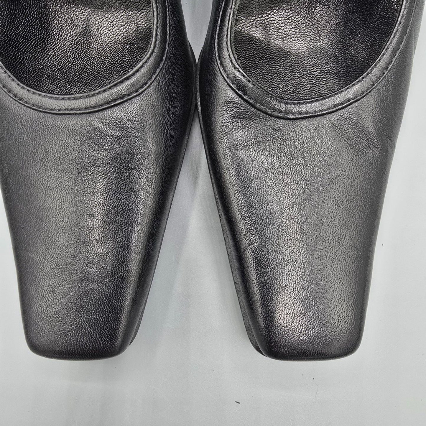 Vintage Late 1990s Deadstock Pari & Pari Black Nappa Leather Mary-Jane Pumps -7B