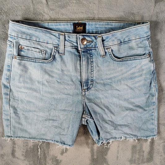 Lee Women's Midrise Straight Leg Jean DIY Cut Off Denim Shorts (Size 8) *Flaws