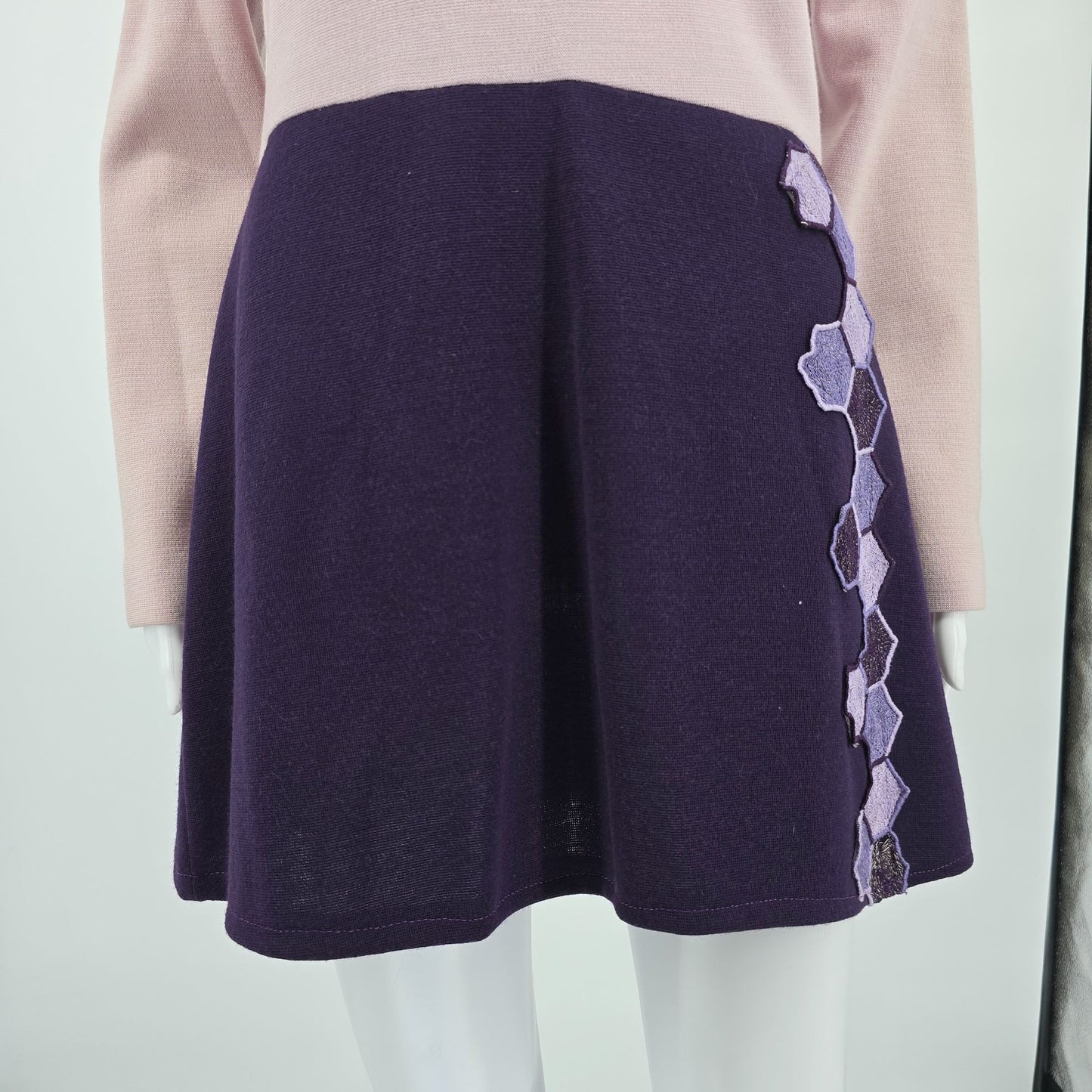 Vintage 1960s Bleeker Street/Jonathan Logan Pink/Purple Mod Mini Dress -M *Flaws