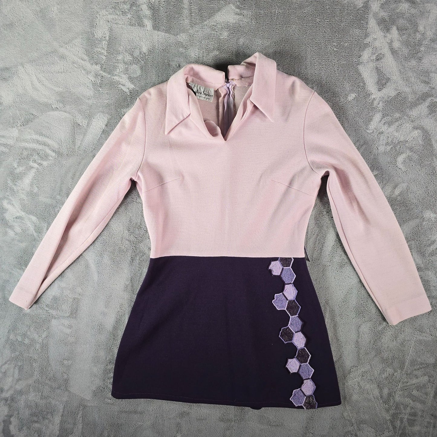 Vintage 1960s Bleeker Street/Jonathan Logan Pink/Purple Mod Mini Dress -M *Flaws