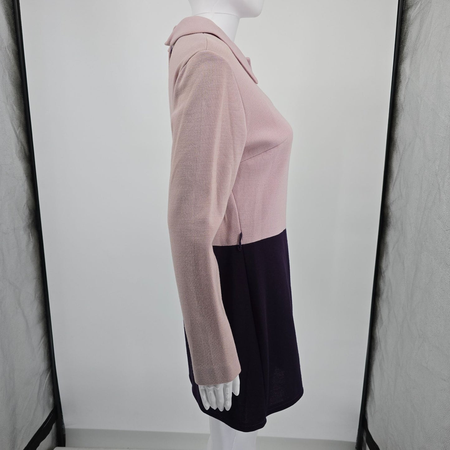 Vintage 1960s Bleeker Street/Jonathan Logan Pink/Purple Mod Mini Dress -M *Flaws