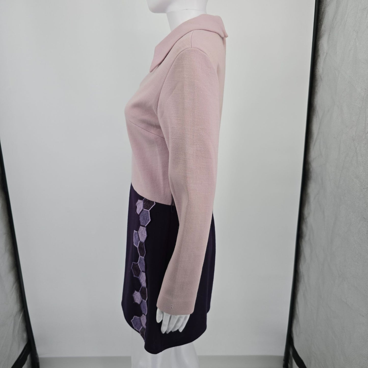 Vintage 1960s Bleeker Street/Jonathan Logan Pink/Purple Mod Mini Dress -M *Flaws