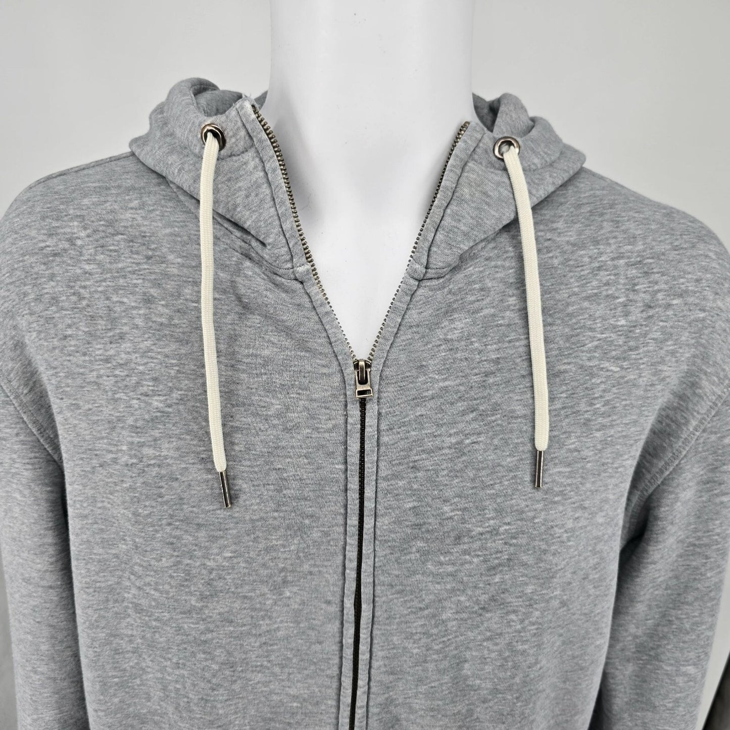 2010s DC Shoes Sherpa-Lined Gray Heather Full-Zip Skate Sweatshirt Hoodie (M)