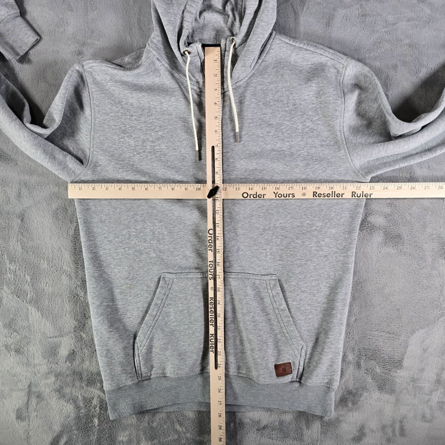 2010s DC Shoes Sherpa-Lined Gray Heather Full-Zip Skate Sweatshirt Hoodie (M)