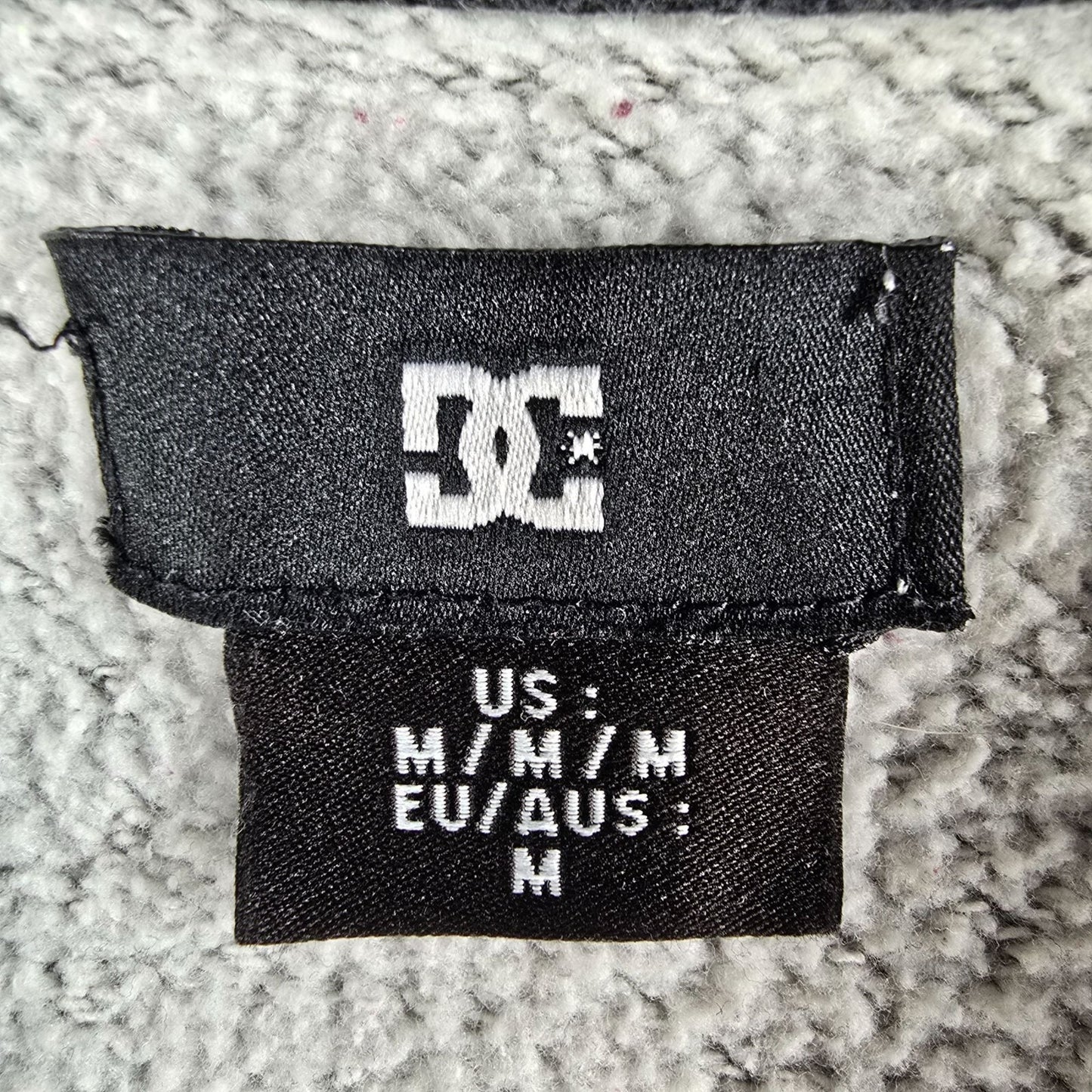 2010s DC Shoes Sherpa-Lined Gray Heather Full-Zip Skate Sweatshirt Hoodie (M)