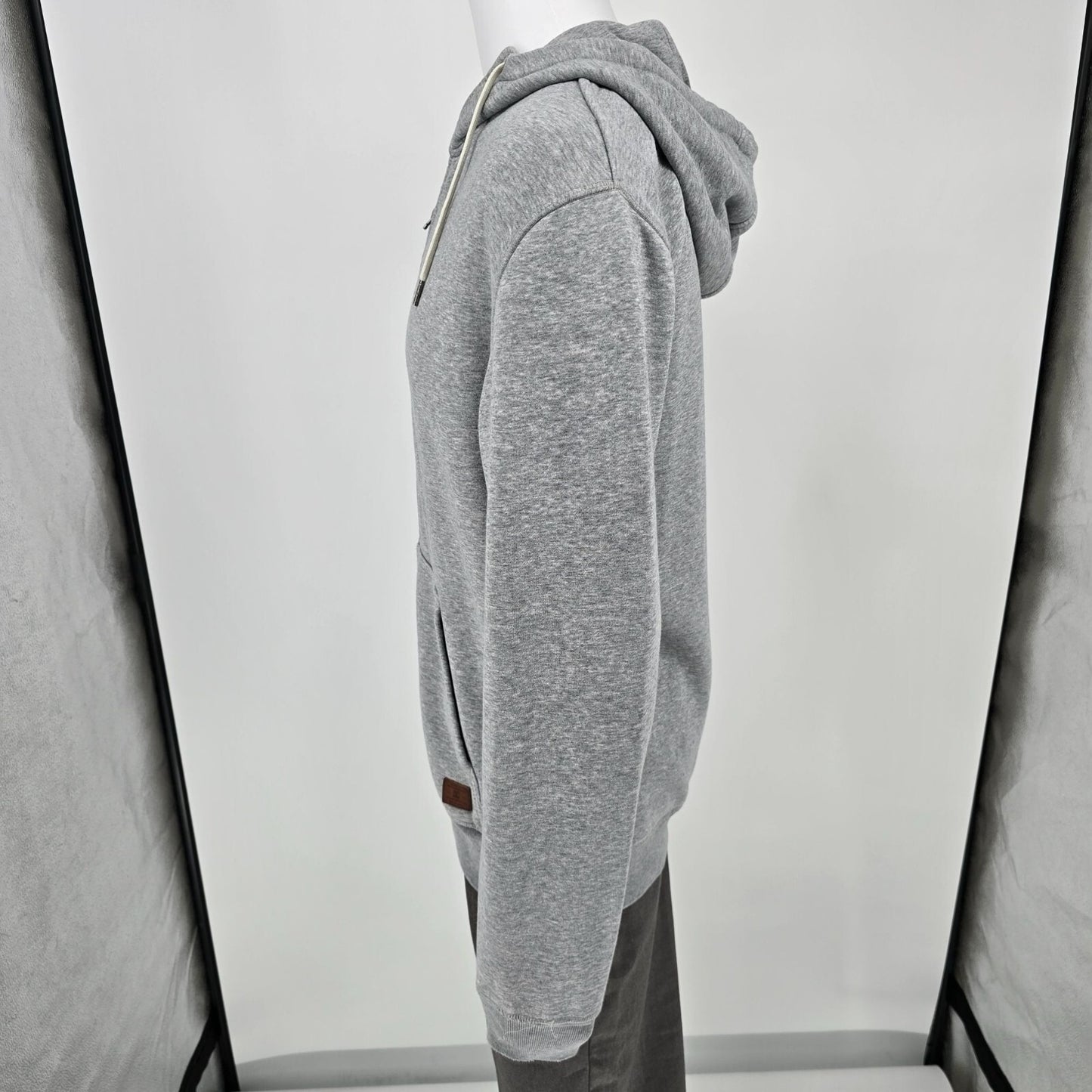 2010s DC Shoes Sherpa-Lined Gray Heather Full-Zip Skate Sweatshirt Hoodie (M)