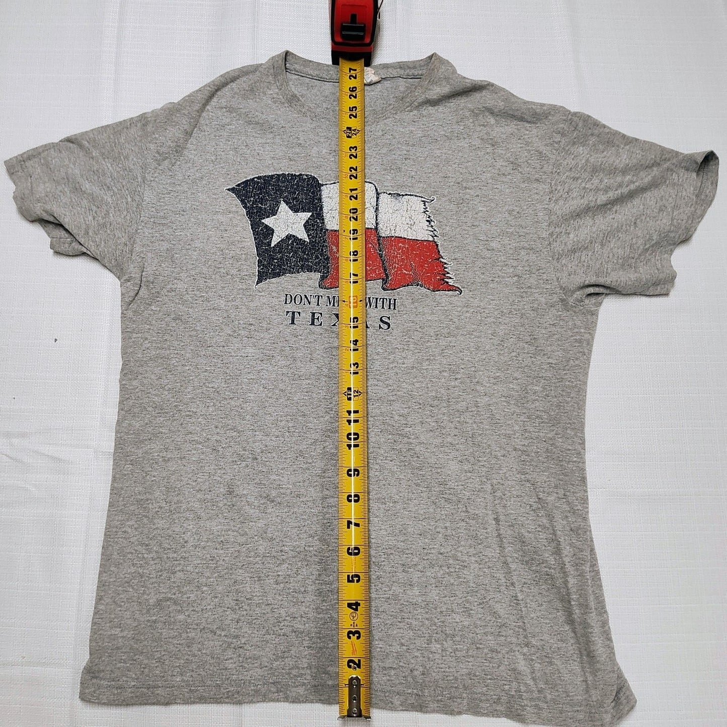Delta Pro Weight "Don't Mess with Texas" Texas Flag Gray Graphic T-Shirt (Large)