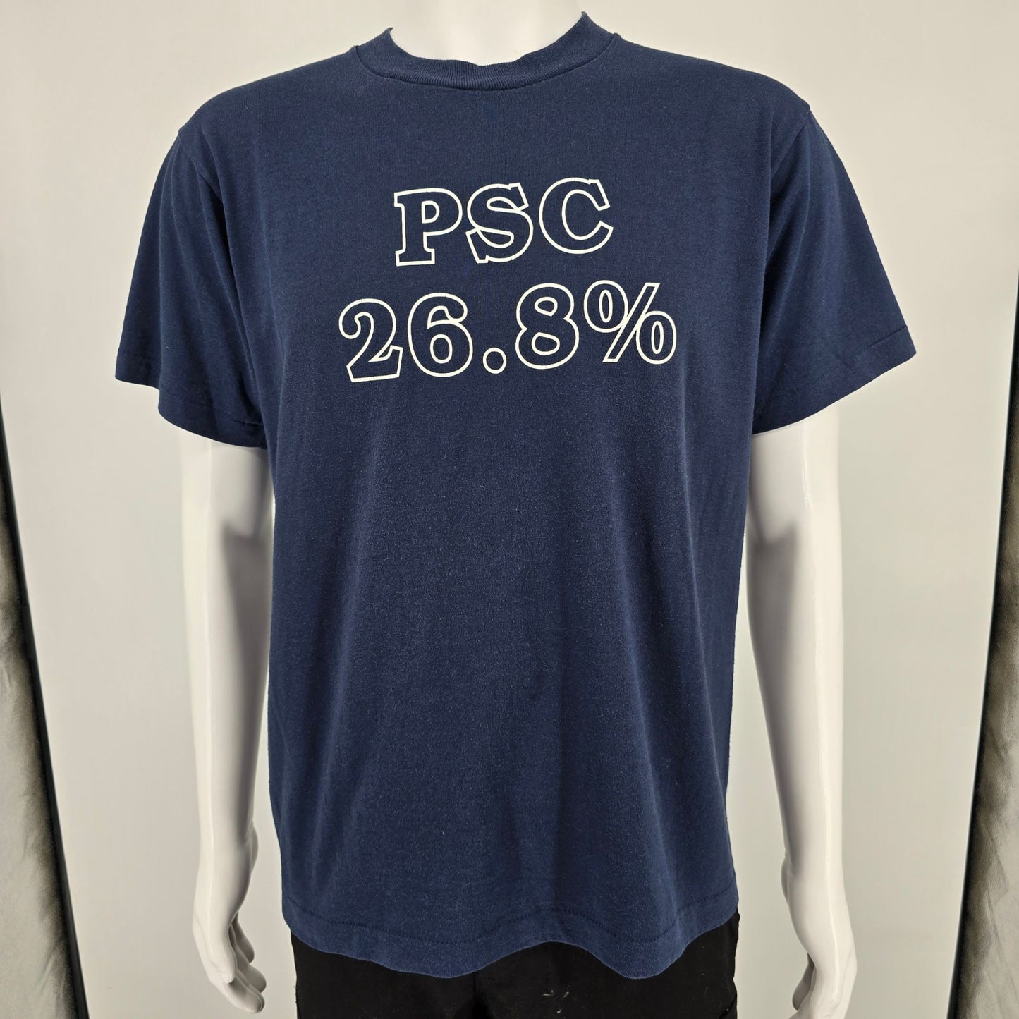 Vintage 1990s Screen Stars Best Navy PSC 26.8% "Let's Do it Again" T-Shirt (L)