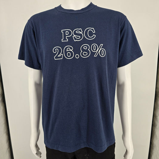 Vintage 1990s Screen Stars Best Navy PSC 26.8% "Let's Do it Again" T-Shirt (L)