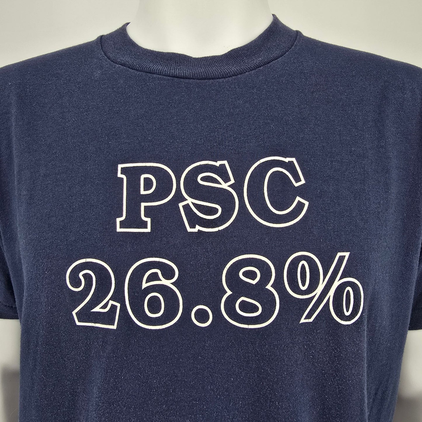 Vintage 1990s Screen Stars Best Navy PSC 26.8% "Let's Do it Again" T-Shirt (L)