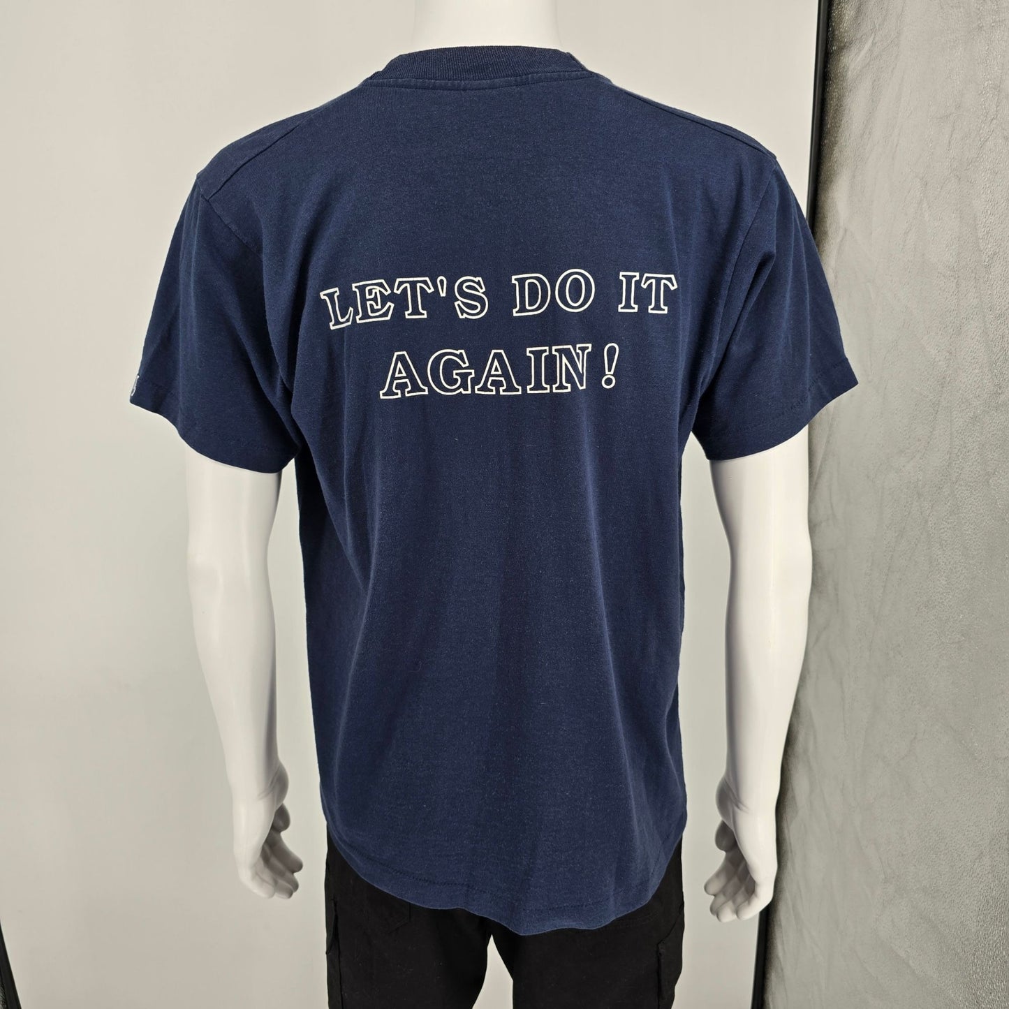Vintage 1990s Screen Stars Best Navy PSC 26.8% "Let's Do it Again" T-Shirt (L)