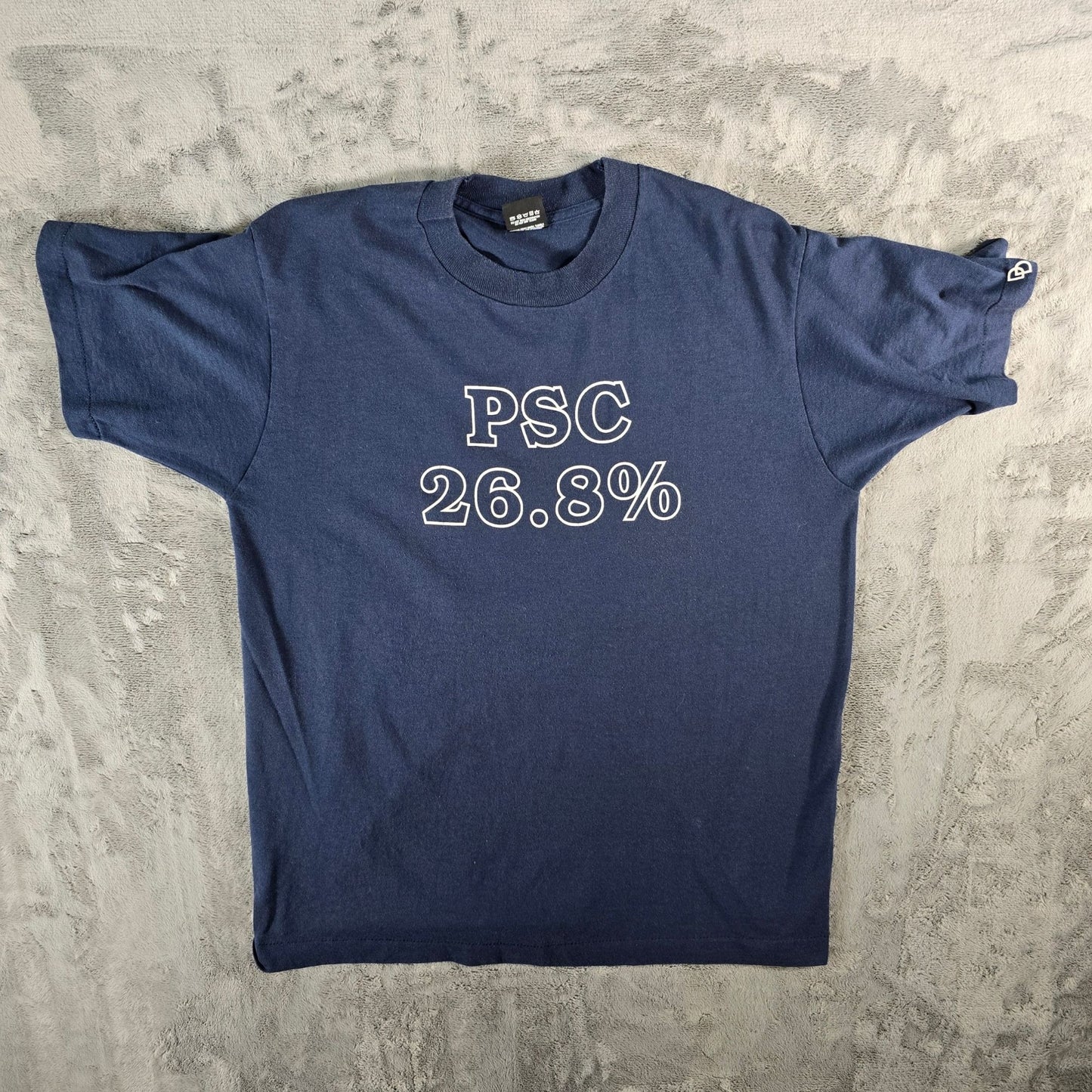 Vintage 1990s Screen Stars Best Navy PSC 26.8% "Let's Do it Again" T-Shirt (L)