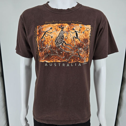 Vintage 1990s Gooses T-Shirts Australia Dreamtime Kangaroo Hunting T-Shirt (L)