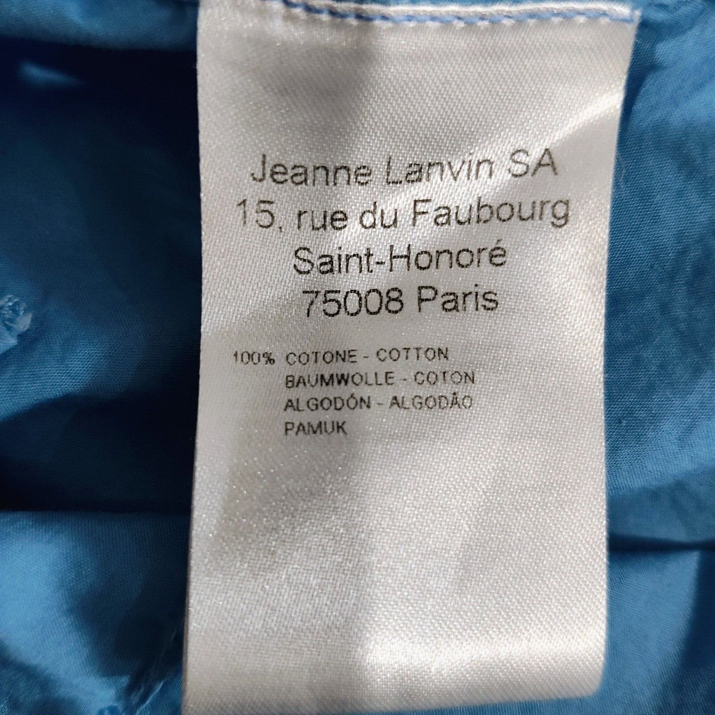 Lanvin Men's Long Sleeve Blue Made in Italy Western Shirt (14 1/2 37) *FLAWS*