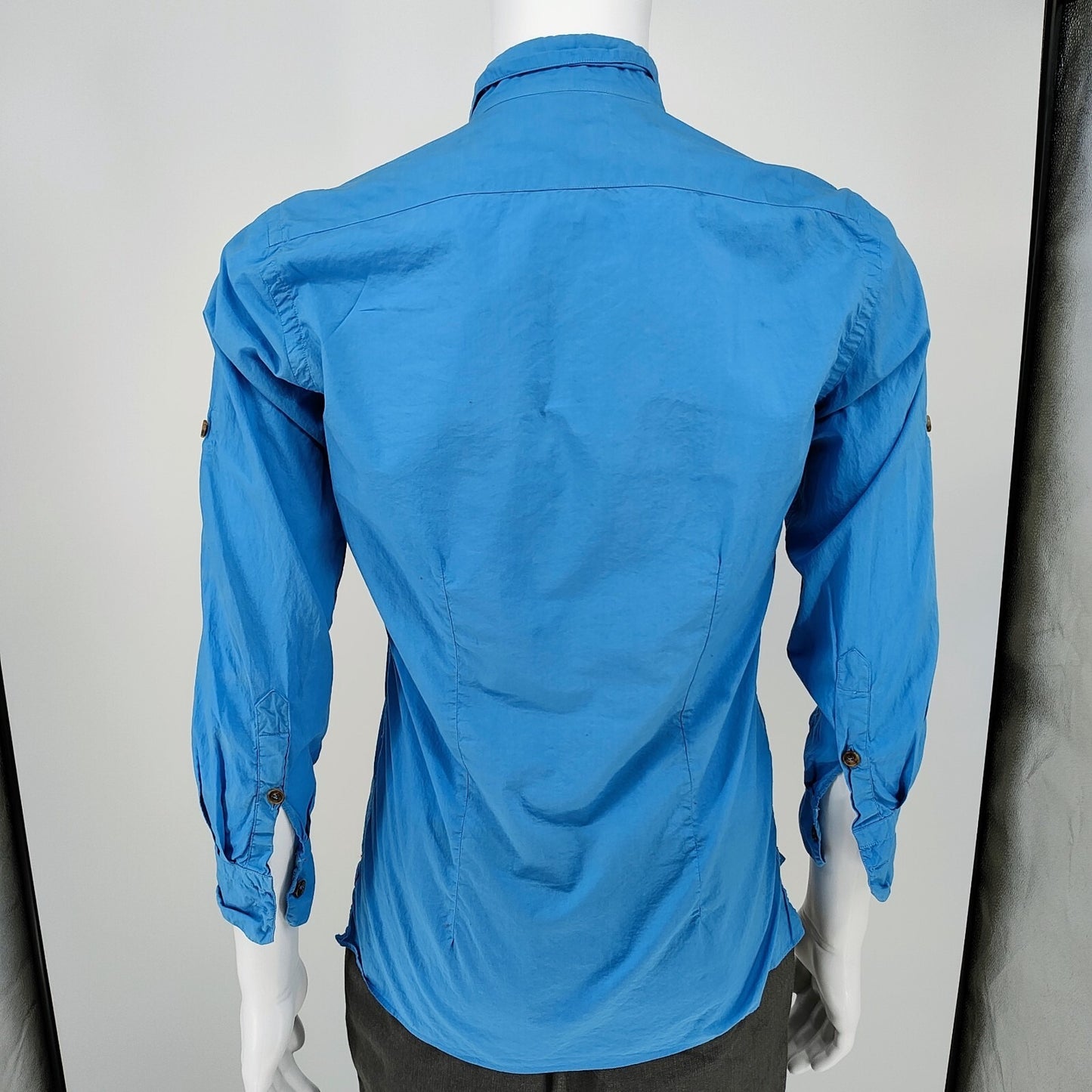 Lanvin Men's Long Sleeve Blue Made in Italy Western Shirt (14 1/2 37) *FLAWS*