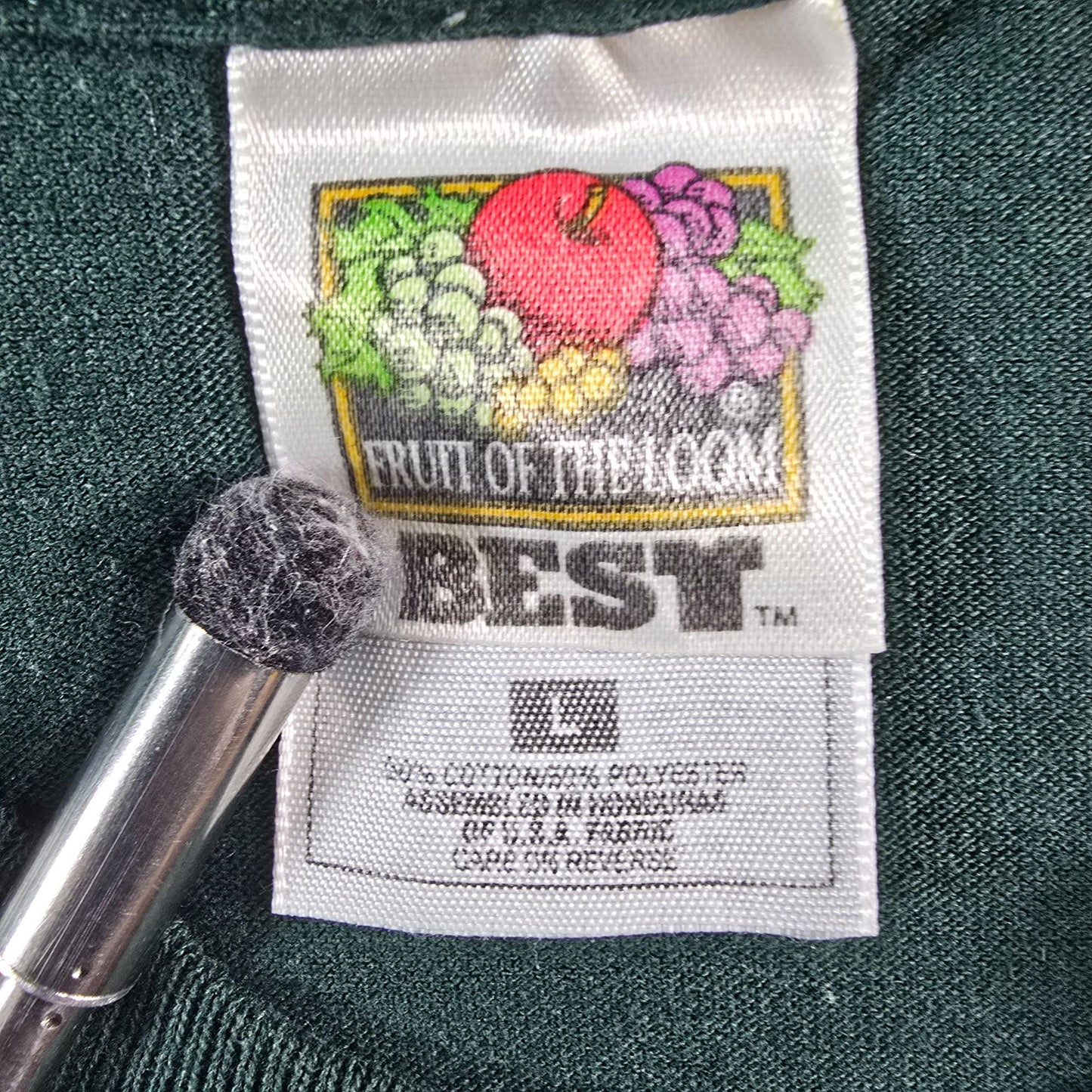 Vintage 1990s Fruit of the Loom Best Porter's Piranhas Green T-Shirt (L)