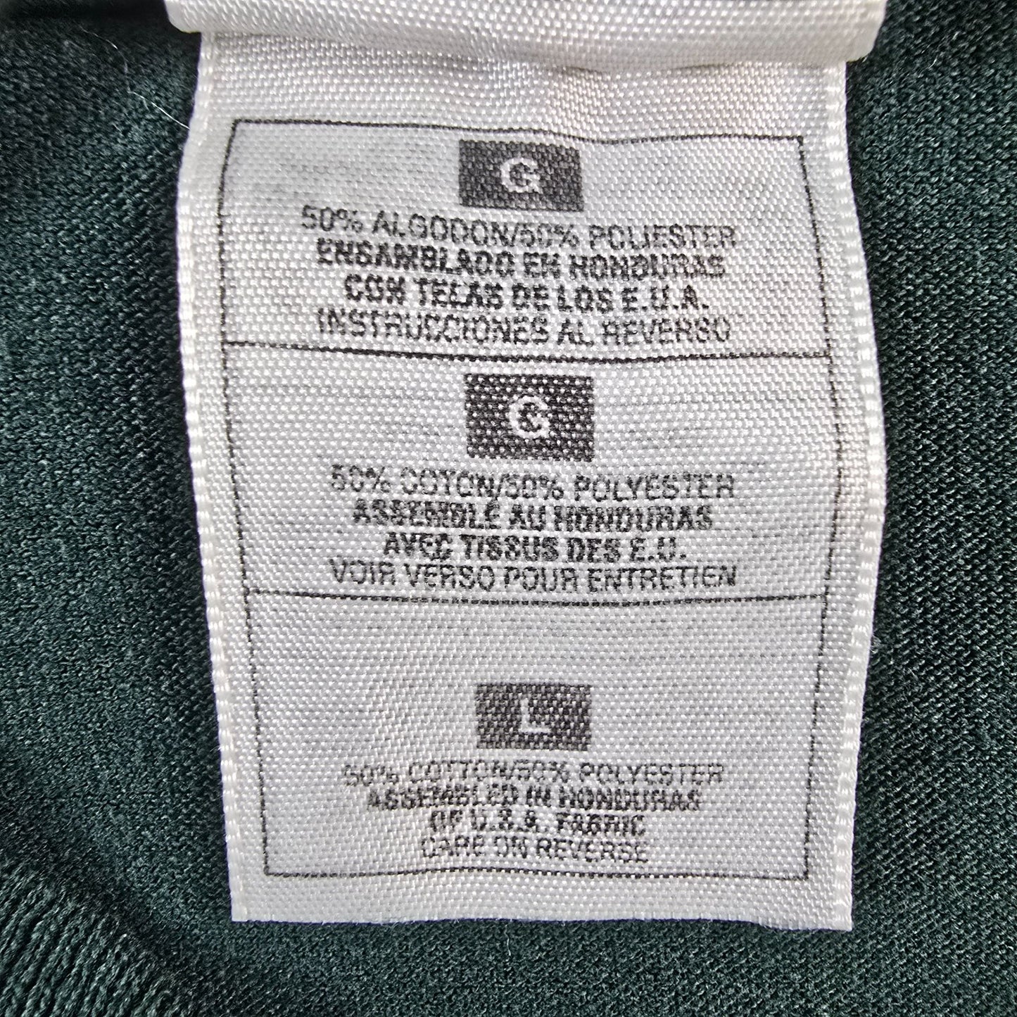 Vintage 1990s Fruit of the Loom Best Porter's Piranhas Green T-Shirt (L)