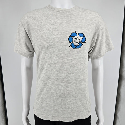 Vintage 1990s Hanes Beefy-T Dolphin Recycle Surf Graphic Made in USA T-Shirt (L)