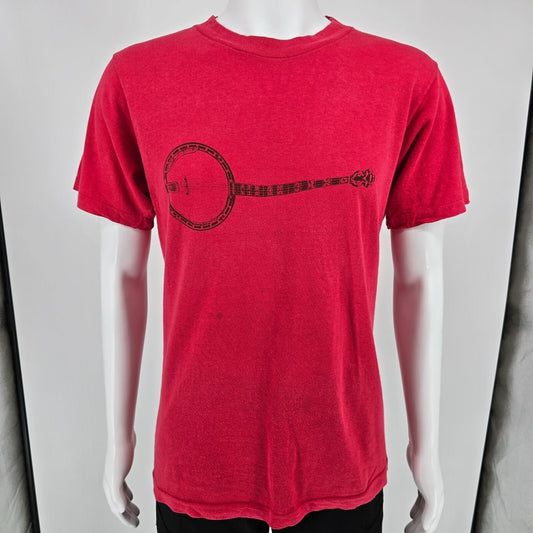 Vintage 1977 National Flatpicking Championship Winfield Kansas Banjo T-Shirt (L)