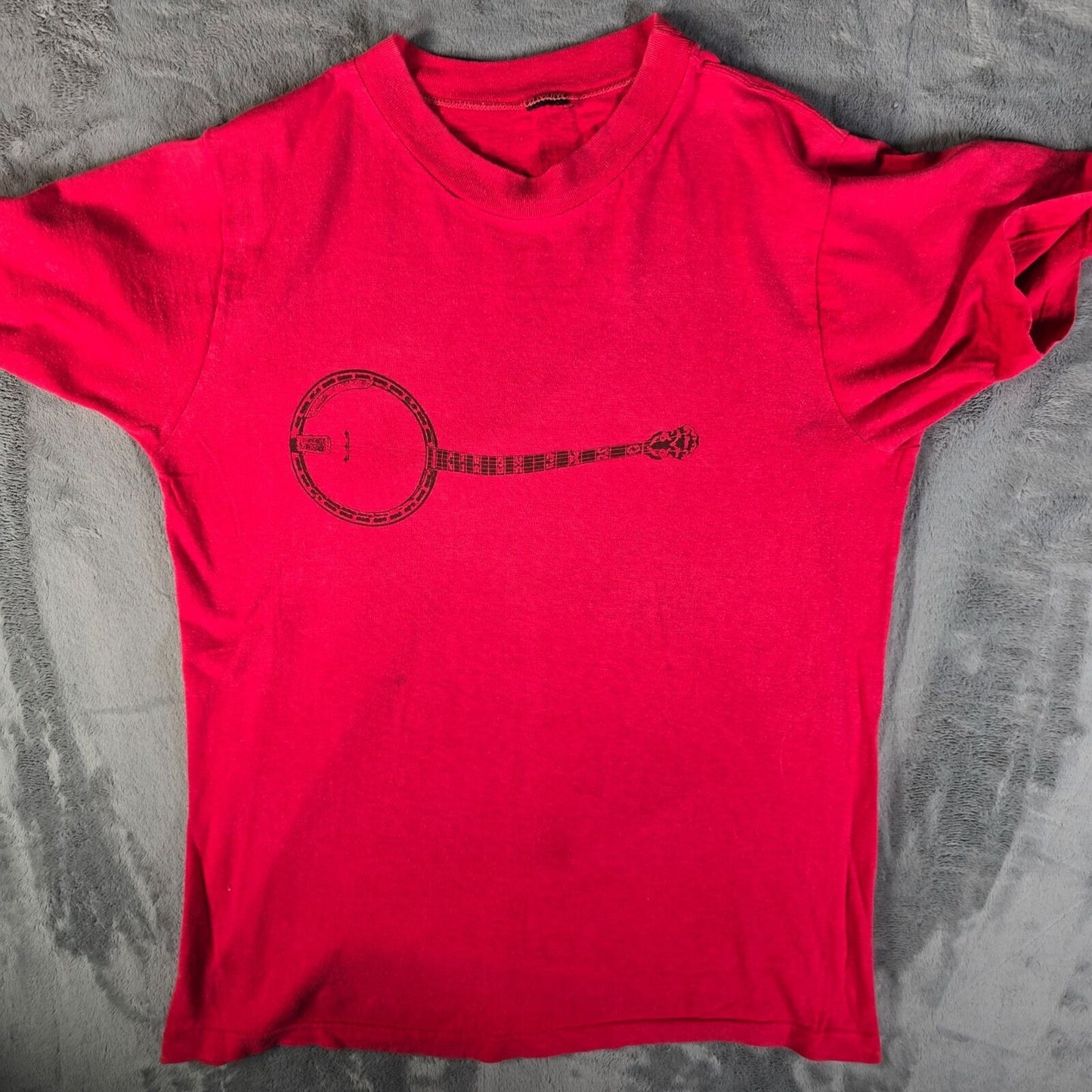 Vintage 1977 National Flatpicking Championship Winfield Kansas Banjo T-Shirt (L)