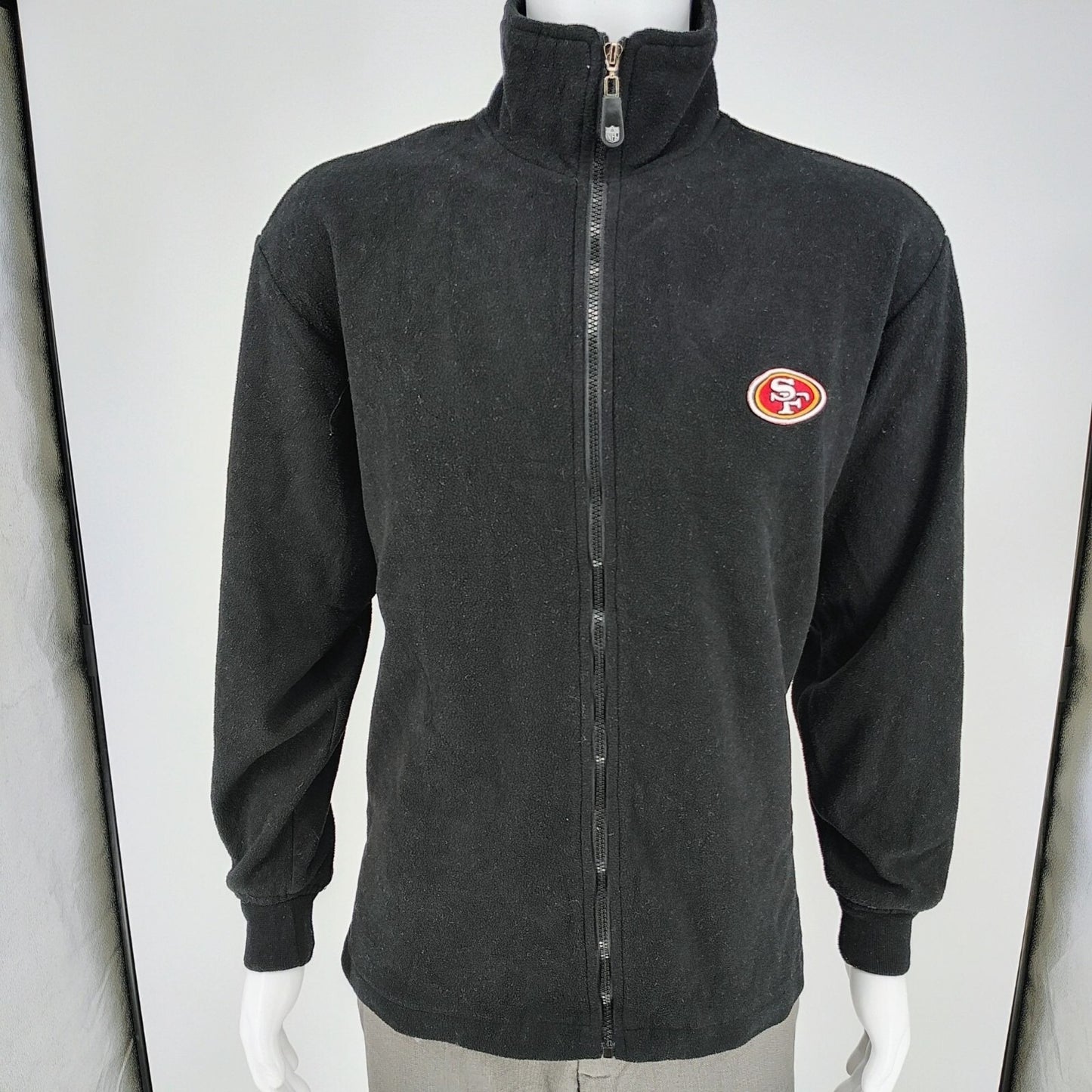 San Francisco 49ers NFL SI Black Full-Zip Polyester Fleece Jacket (Womens XL)