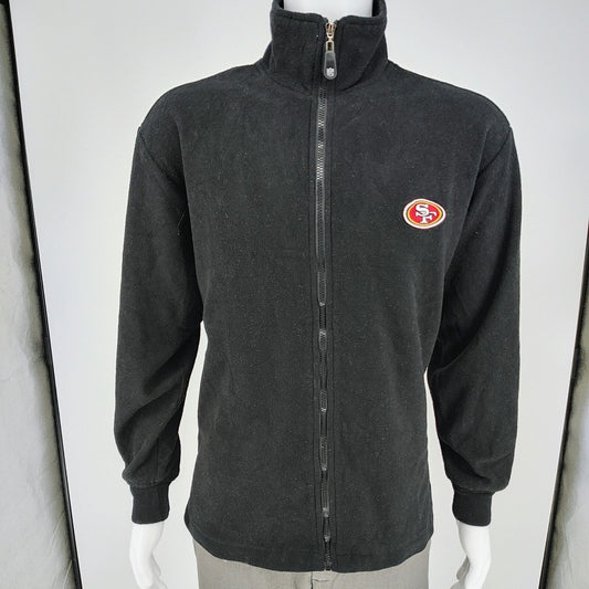 San Francisco 49ers NFL SI Black Full-Zip Polyester Fleece Jacket (Womens XL)