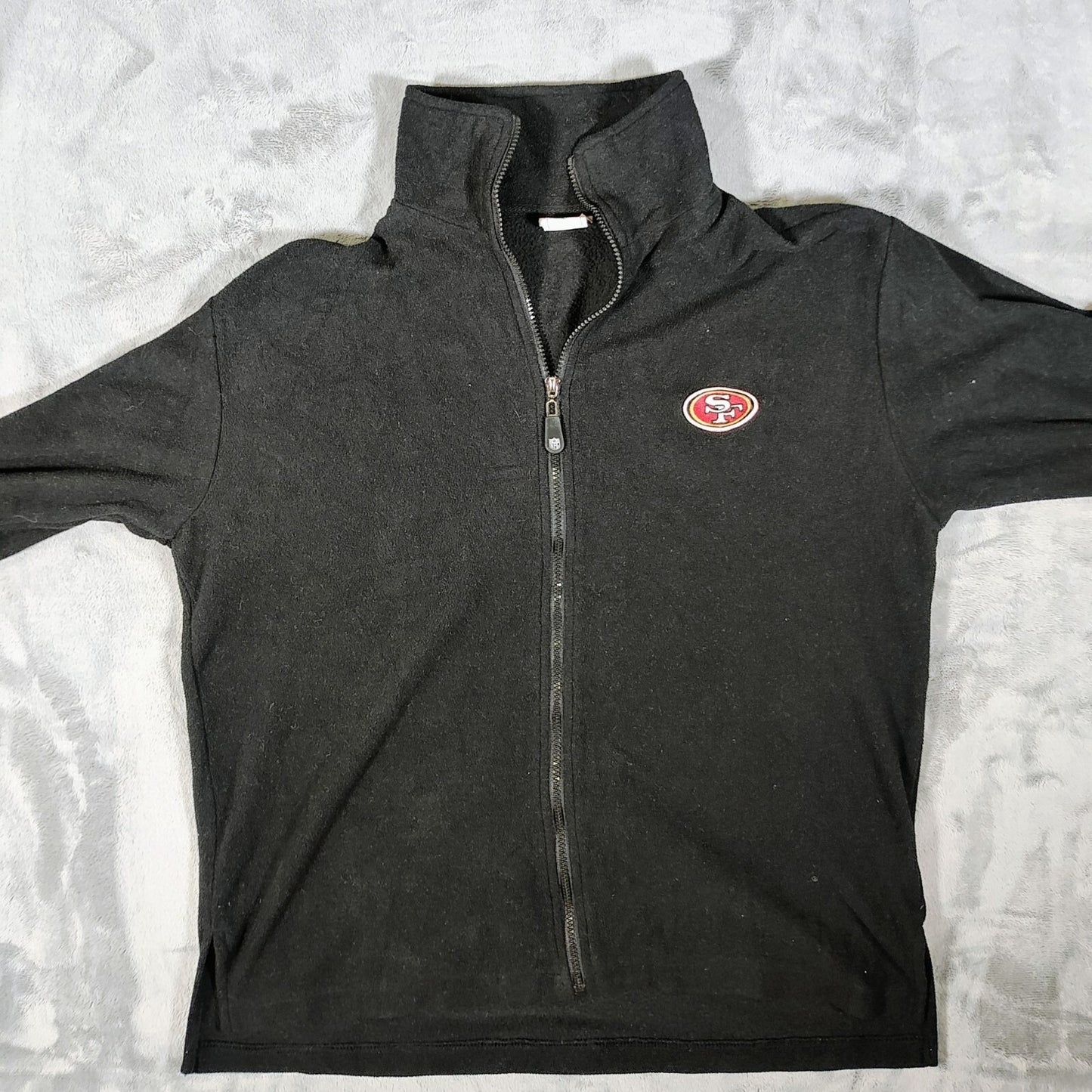 San Francisco 49ers NFL SI Black Full-Zip Polyester Fleece Jacket (Womens XL)