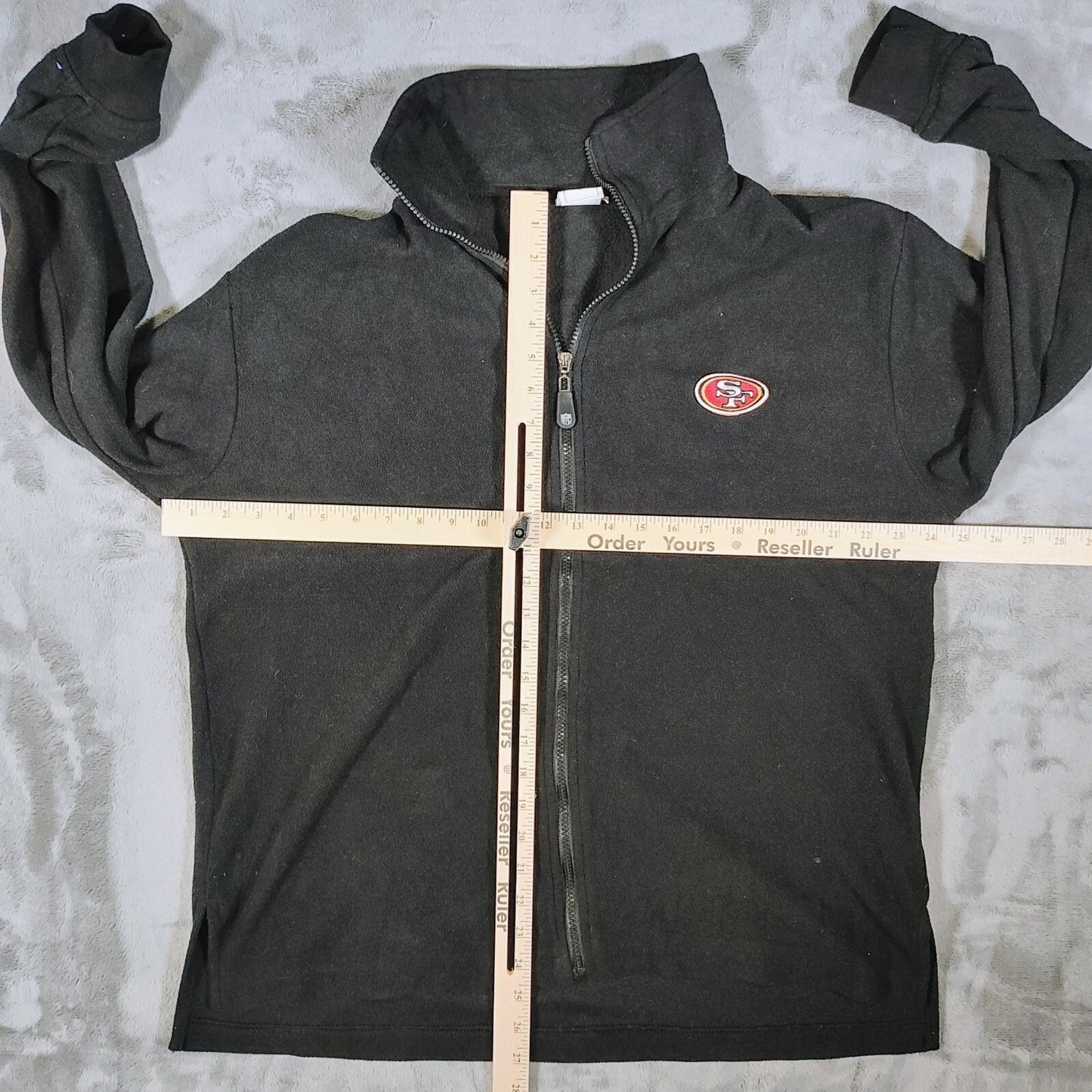 San Francisco 49ers NFL SI Black Full-Zip Polyester Fleece Jacket (Womens XL)