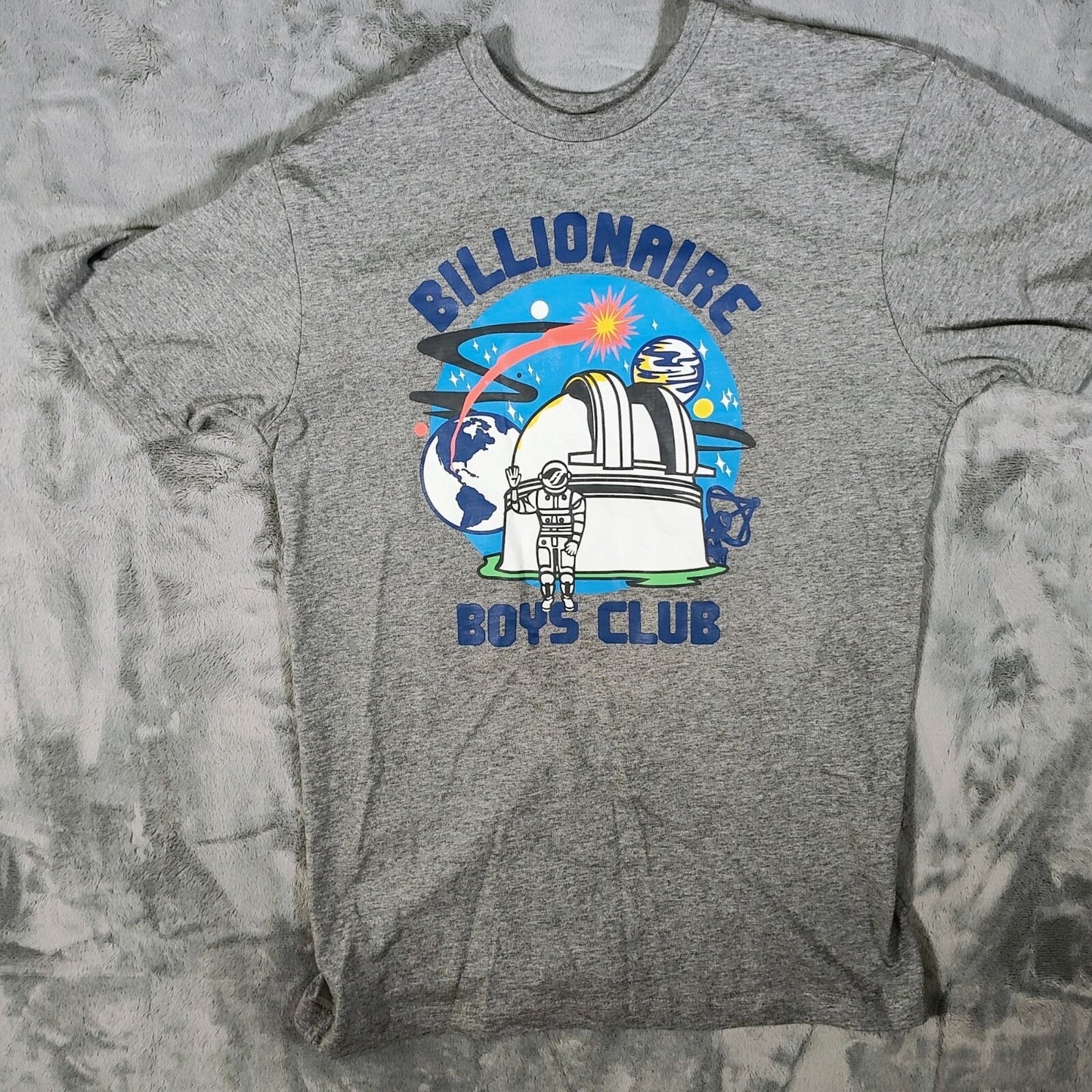 Billionaire Boys Club Observatory Gray Graphic Space-Themed T-Shirt (Small)
